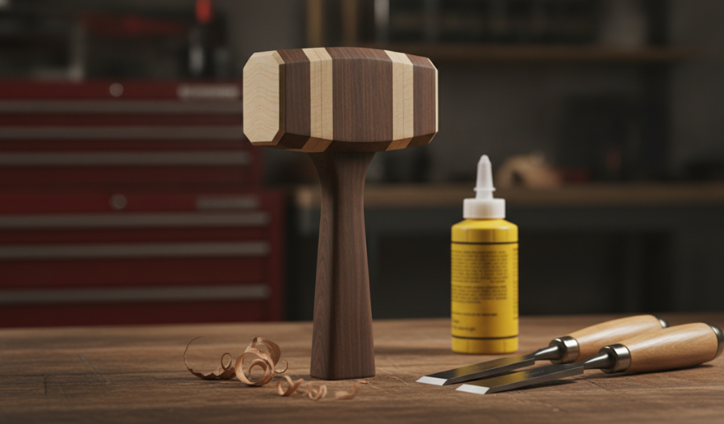 A premium, handcrafted wooden mallet