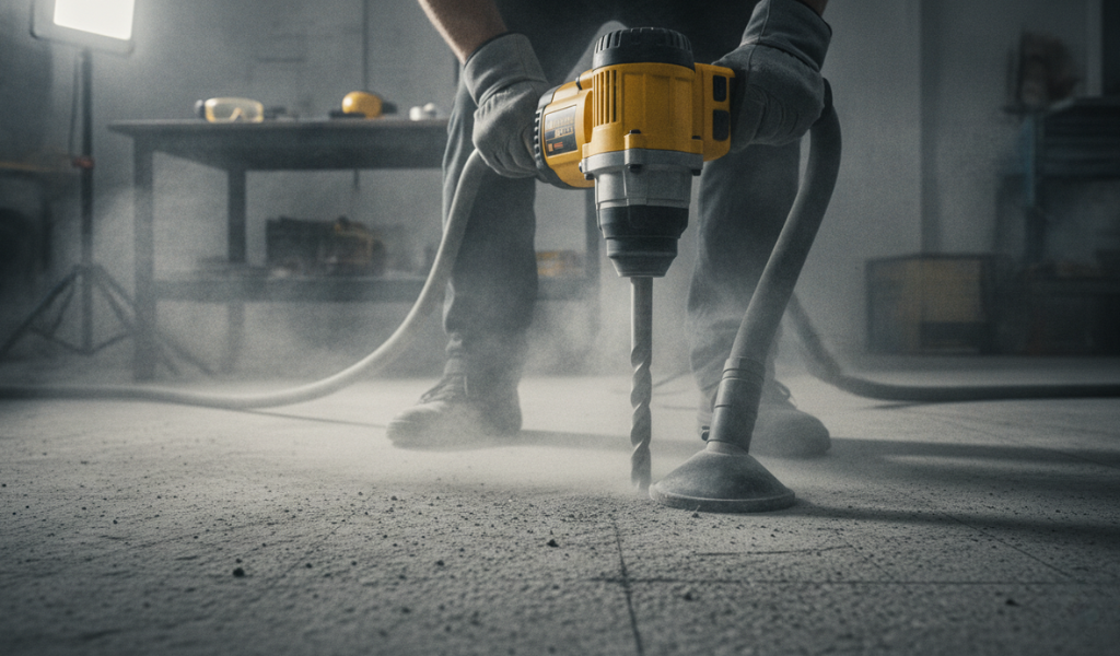 Drilling into slabs or floors