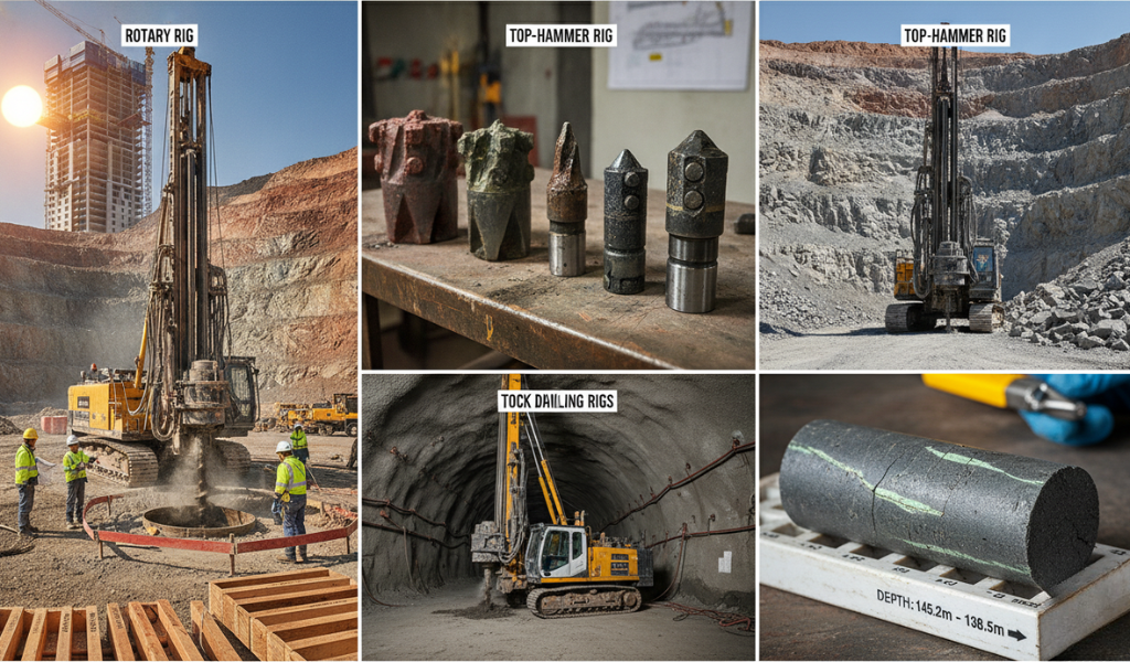 Visually introduce the topic of rock drilling.