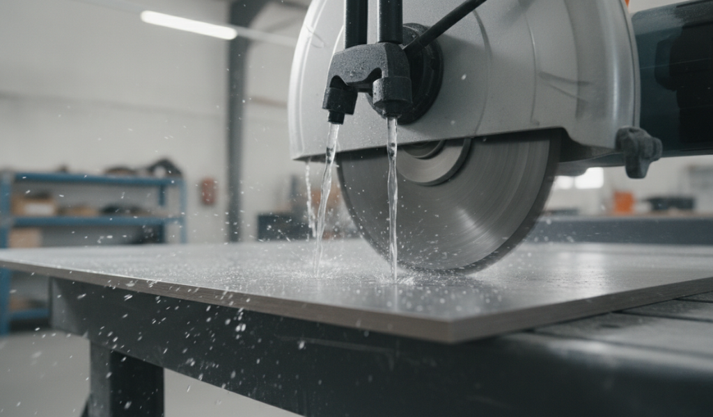 The Cooling Stream (Water-Cooled Wet Saw Precision)