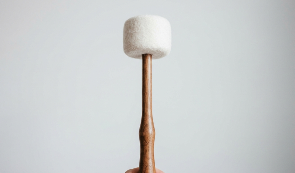 Macro close-up of a high-quality felt mallet