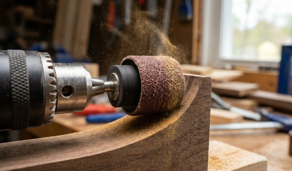 dremel sanding bands and rubber drum mandrels for rotary tool shaping and smoothing