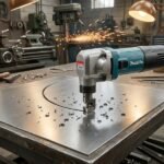What is a nibbler tool cutting through a sheet metal with precision
