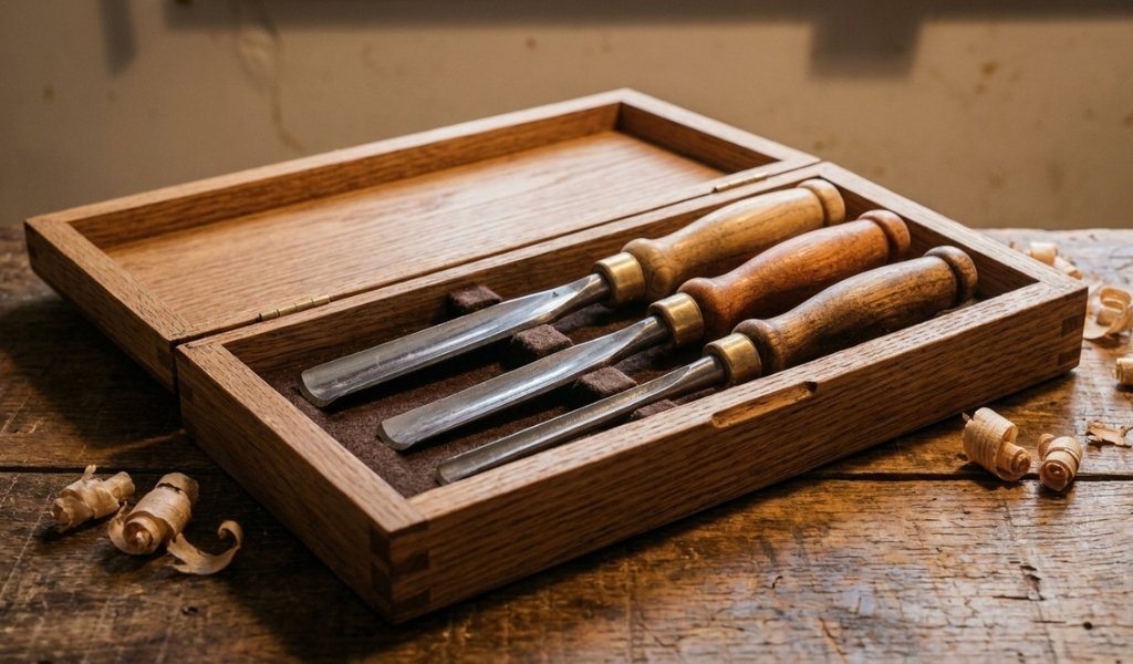 starter wood carving chisel set with sharp steel blades
