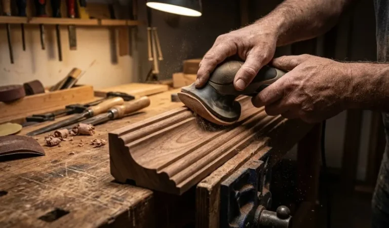 profile sander for wood smoothing intricate crown moulding curves and contours