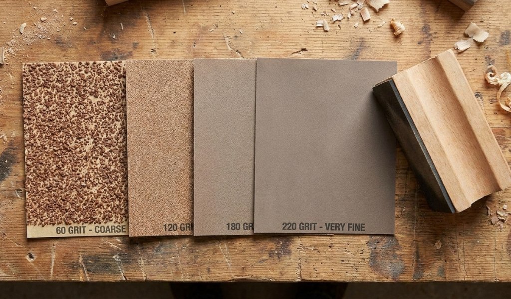 sandpaper grit progression from coarse to fine for woodworking