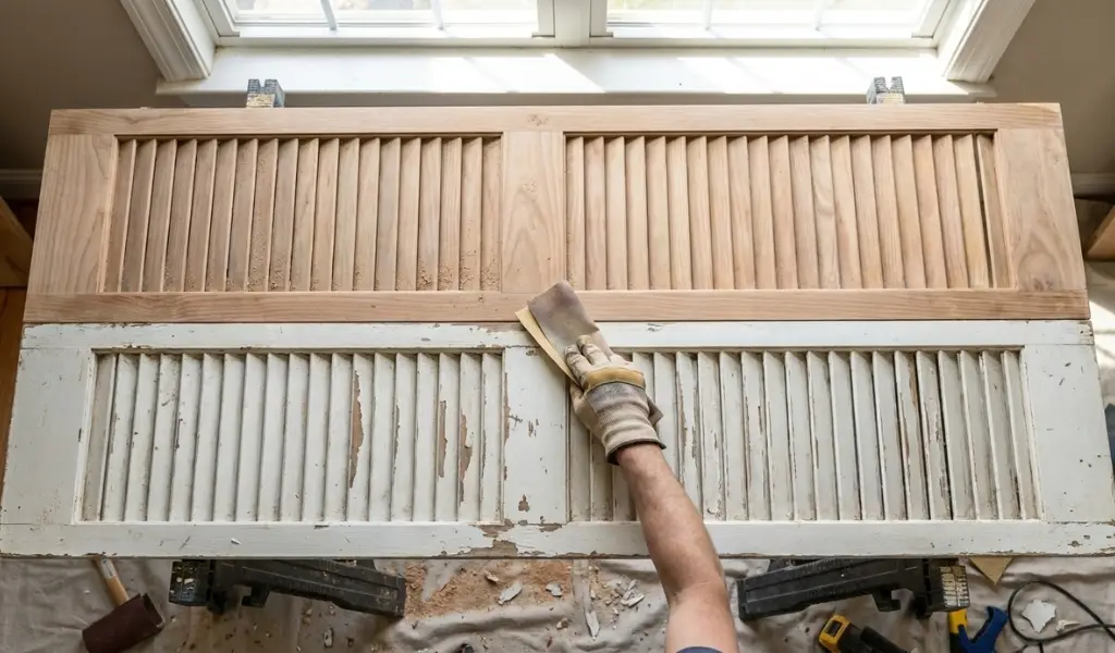Systematic Top to Bottom Sanding of Louver Door Slats