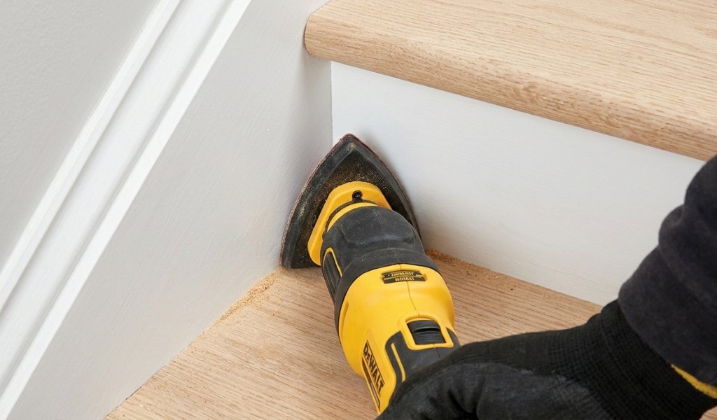 removing old staples and carpet tacks from wooden stairs